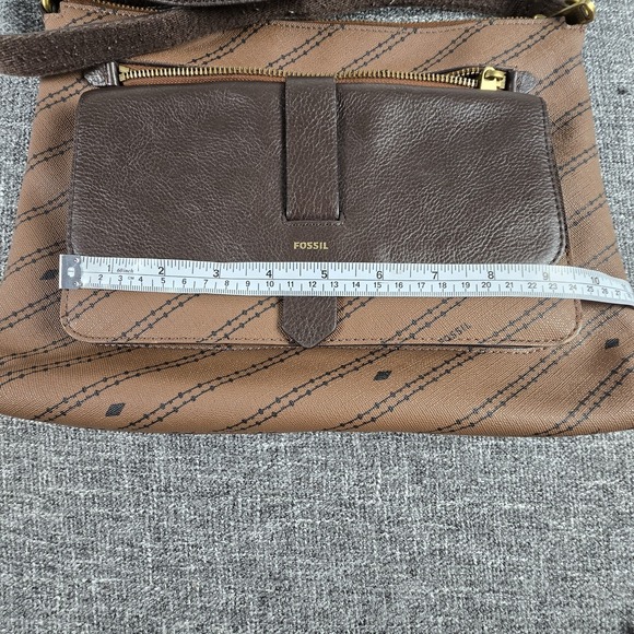 Fossil Women's Kinley Crossbody Bag ZB1643 Two Tone Brown Diagonal - Picture 5 of 15